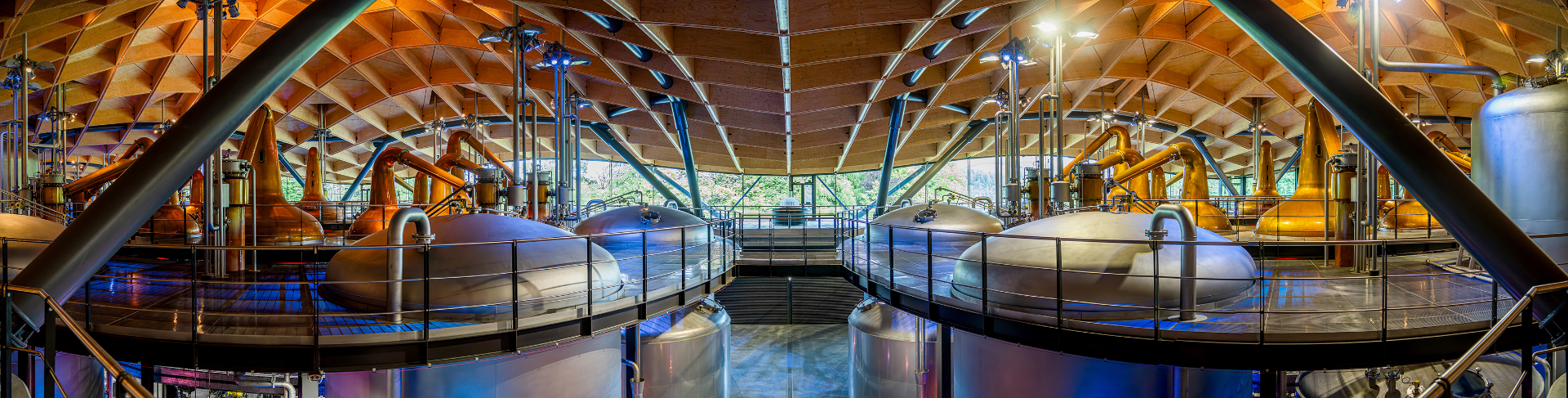 The Macallan distillery copper stills interior